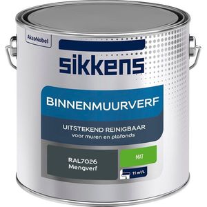 Sikkens - Binnenmuurverf - Muurverf - Mengkleur - Mat - RAL7026 - 2.5L