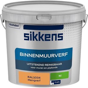 Sikkens - Binnenmuurverf - Muurverf - Mengkleur - Mat - RAL1034 - 5L
