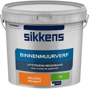 Sikkens - Binnenmuurverf - Muurverf - Mengkleur - Mat - RAL2011 - 5L