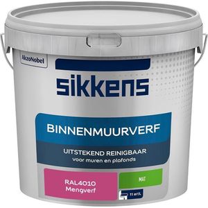 Sikkens - Binnenmuurverf - Muurverf - Mengkleur - Mat - RAL4010 - 5L