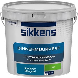 Sikkens - Binnenmuurverf - Muurverf - Mengkleur - Mat - RAL5019 - 5L