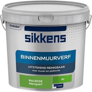 Sikkens - Binnenmuurverf - Muurverf - Mengkleur - Mat - RAL6018 - 5L