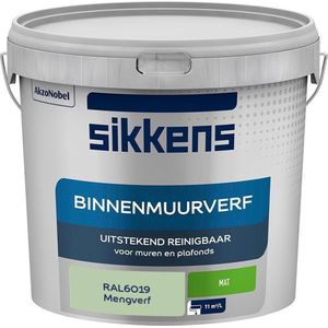 Sikkens - Binnenmuurverf - Muurverf - Mengkleur - Mat - RAL6019 - 5L