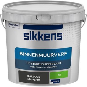 Sikkens - Binnenmuurverf - Muurverf - Mengkleur - Mat - RAL9021 - 5L