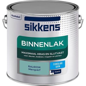 Sikkens Binnenlak - Verf - Zijdeglans - Mengkleur - RAL6034 - 2.5L