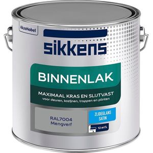 Sikkens Binnenlak - Verf - Zijdeglans - Mengkleur - RAL7004 - 2.5L