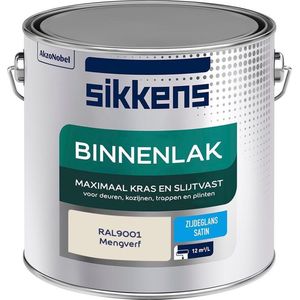 Sikkens Binnenlak - Verf - Zijdeglans - Mengkleur - RAL9001 - 2.5L