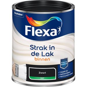 Flexa - Strak in de Lak Binnenlak Mat - Zwart - 0,75 Liter
