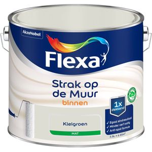 Flexa - Strak op de Muur Binnen Muurverf Mat - Kleigroen - 2,5 Liter