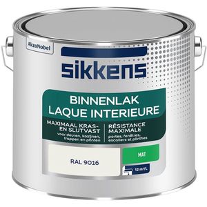 Sikkens Binnenlak Mat - Ral 9016 - 2,5L
