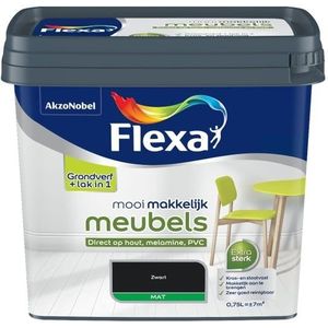 Flexa Lak Mooi Makkelijk Meubels Zwart Mat 750ml | Lak