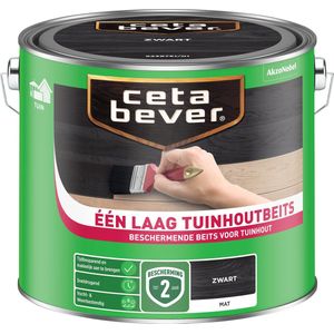 Cetabever - Een Laag Tuinhoutbeits - Zwart - 2,5 L