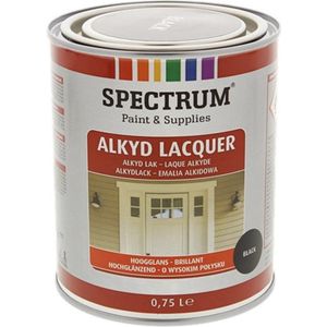 Spectrum - Hoogglans Lak - Zwart - 0,75 Liter - Alkydlak