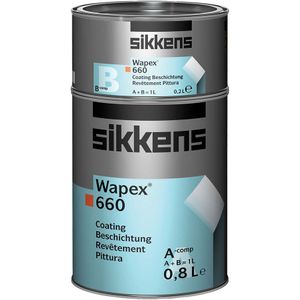 Sikkens Wapex 660 Satin - 2K 1 liter Donkere kleur - Vloer Betonverf & Vloercoating - Waterbasis - Verfwinkel is tot 50% goedkoper