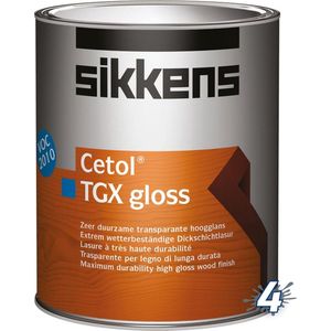 Sikkens Cetol TGX Gloss Kleurloos 1 liter transparant Lakverf Transparant Buiten Hoogglans