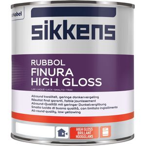 Sikkens Rubbol Finura High Gloss | 1 Liter - Donkere kleur | Lakverf | Sigma Lak | Lakverf buiten | Houtverf | Houtverf buiten | Lakverf | Sikkens Lak | Lakverf binnen | Houtverf | Houtverf binnen