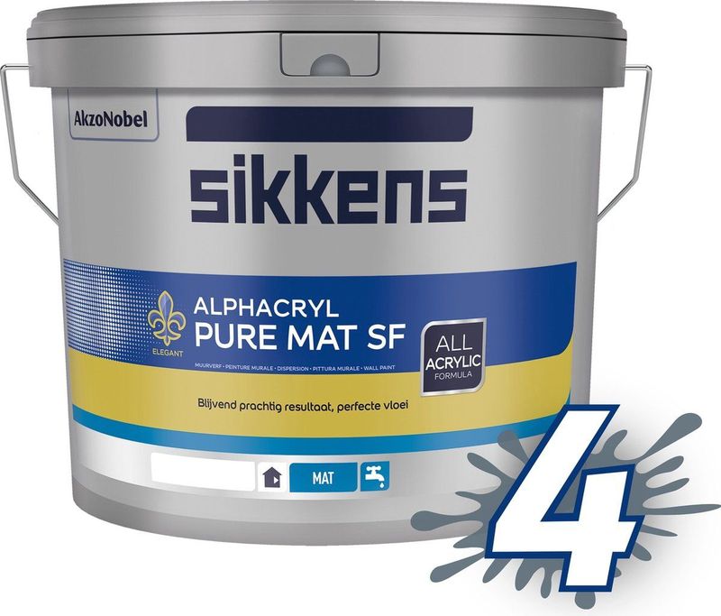 Sikkens - Alphacryl Pure Mat SF - Verf - Donker - 5 Liter
