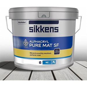 Sikkens Alphacryl Pure Mat SF 10 liter RAL 9010 gebroken wit /zuiver wit