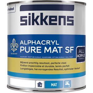 Sikkens Alphacryl Pure Mat SF - 1 Liter - Kleur | 8711115338286 | Verf