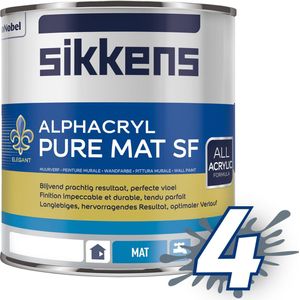 Sikkens Alphacryl Pure Mat Sf Muurverf Voor Binnen 1 Liter