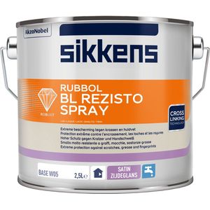 Sikkens Rubbol BL Rezisto Spray Satin 2,5 liter Kleur - Aflakken - Waterbasis - Verfwinkel is tot 50% goedkoper