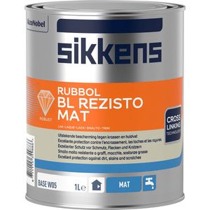 Sikkens Rubbol BL Rezisto Mat Wit 1 liter op kleur Lakverf Dekkend Binnen Mat