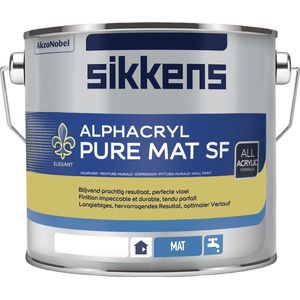 Sikkens Alphacryl Pure Mat SF Wit liter wit Muurverf Dekkend Binnen Mat