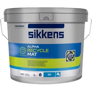 Sikkens Alpha Recycle Mat Muurverf 10 LTR - RAL 9010