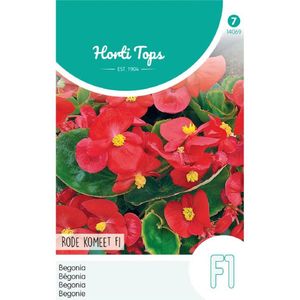Hortitops Zaden - Begonia Semp. F1 Hybride Rode Komeet