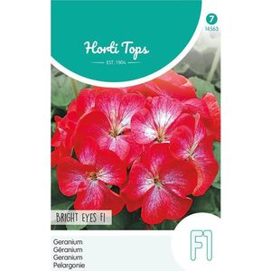 Hortitops Geranium Bloemzaad - Bright Eyes - Rood/Wit