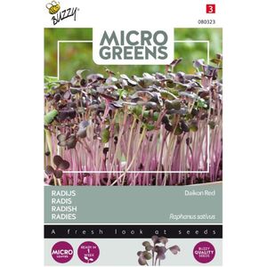 Buzzy Microgreens kiemgroentezaad Rode Daikon Radijs (Raphanus sativus)