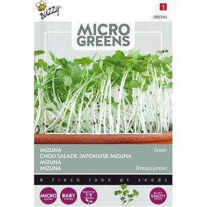 Buzzy Microgreens kiemgroentezaad Mizuna (Brassica rapa)