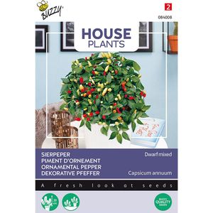 Buzzy House Plants kamerplantenzaad Sierpeper (Capsicum annuum)