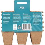 SOGO Biologische Kweekpotjes 4x4 cm 6 stuks