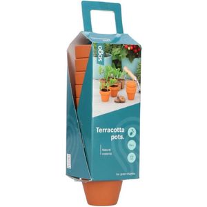 SOGO Stenen terracotta potjes 5/6cm 9 stuks