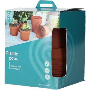 SOGO Plastic potje terra kleur 13cm 12st