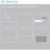 Sealskin Douchegordijnstang - Klemstang - Aluminium - 155-255 cm - Mat aluminium