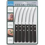 Amefa - Pizza 7000 - Steakbestek - Zwart - Kunststof Handgrepen - 6 Steakmessen
