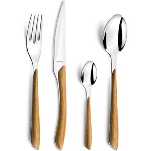 Amefa-16-delige-Bestekset-Eclat-Nature-natuurlijk-hout