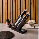 Richardson Sheffield Uta - 5-delige messenset - inclusief design messenblok - Gehamerde messen - Pakka hout