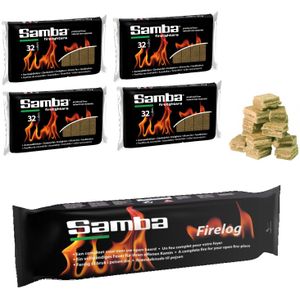 Samba Firelog - Haardblok - Paraffine - 1,1 kg. Inclusief 160 aanmaakblokjes