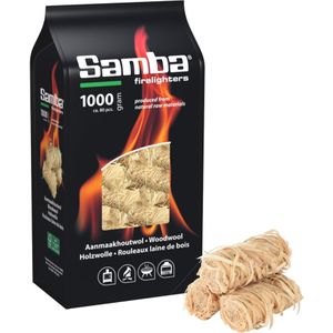 Samba Aanmaakhoutwol, Aanmaakkrullen, Wokkels - 1 Kilo Voordeelverpakking