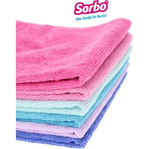 Sorbo 6 extra grote microvezeldoeken - multifunctionele schoonmaakdoekjes - streeploos, superabsorberend en wasbaar, geschikt voor het schoonmaken van auto’s, huis, keuken, ramen