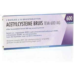 Teva - Acetylcysteïne - Bruistabletten - 600 mg - 30 stuks