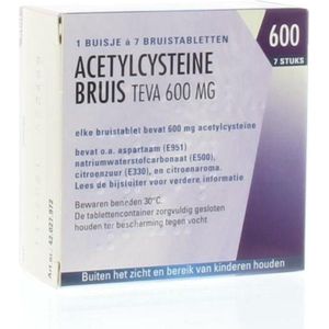 Teva - Acetylcysteïne - Bruistabletten - 600 mg - 7 stuks