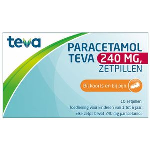 Teva Paracetamol 240 mg  10 zetpillen