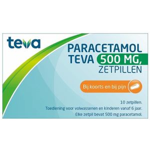 Teva Paracetamol 500 mg  10 zetpillen