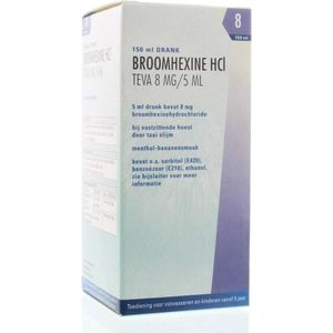Teva - Broomhexine HCl - Slijmoplossend Middel - 8 mg/5 ml - 150 ml