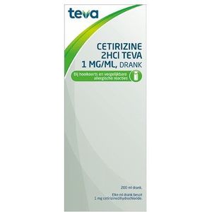 Teva - Cetirizine diHCl - Allergiemiddel - 1 mg/ml - 200 ml