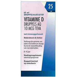 Teva - Vitamine D AQ Druppels - Vitaminepreparaat - 10 mcg - 50 ml